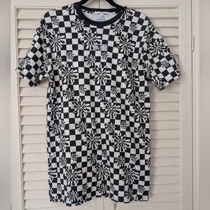 Vans Monochrome Checkered Floral T-Shirt Dress